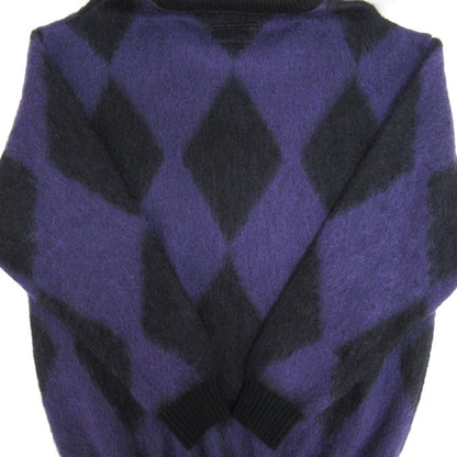 WACKO MARIA 23FW Diamond Mohair Sweater Purple/Black Size XL