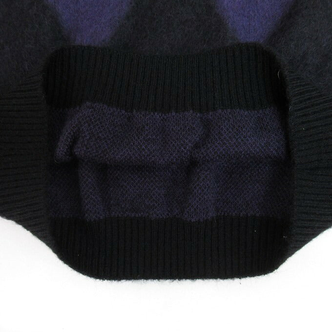 WACKO MARIA 23FW Diamond Mohair Sweater Purple/Black Size XL