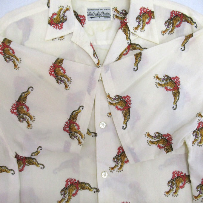 WACKO MARIA x Tim Lehi Tiger Hawaiian Shirt White Size XL