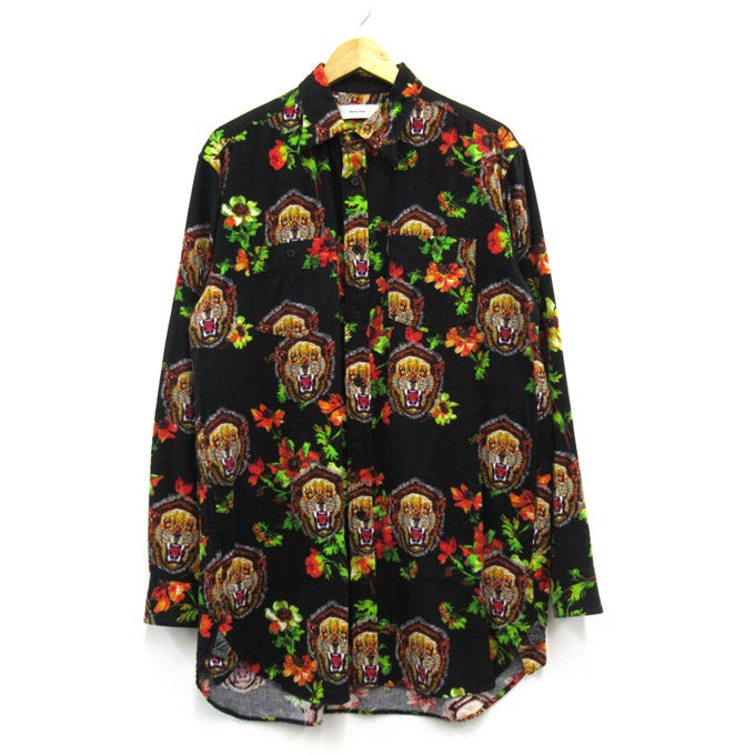 FACETASM Lion Flower All-Over Flannel Shirt Black Size 4