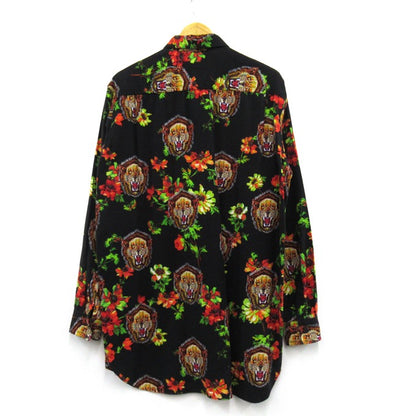 FACETASM Lion Flower All-Over Flannel Shirt Black Size 4