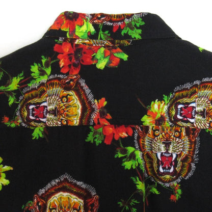 FACETASM Lion Flower All-Over Flannel Shirt Black Size 4