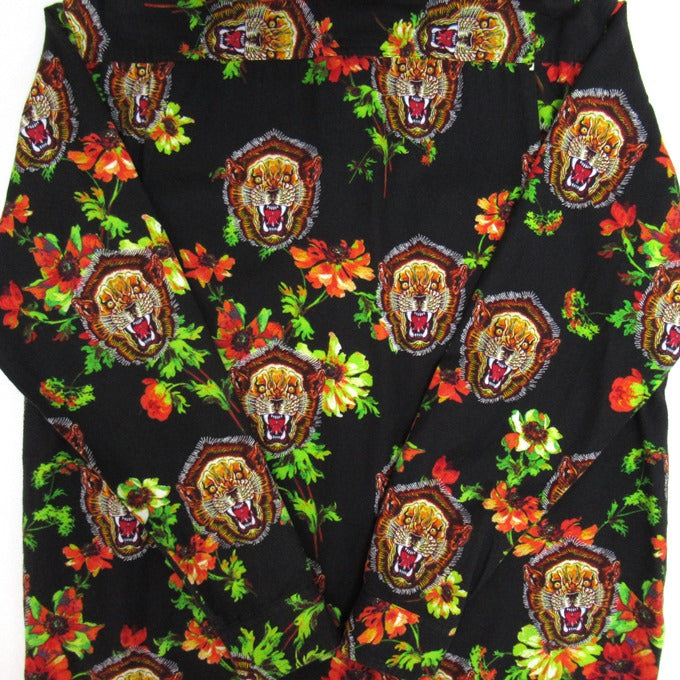 FACETASM Lion Flower All-Over Flannel Shirt Black Size 4