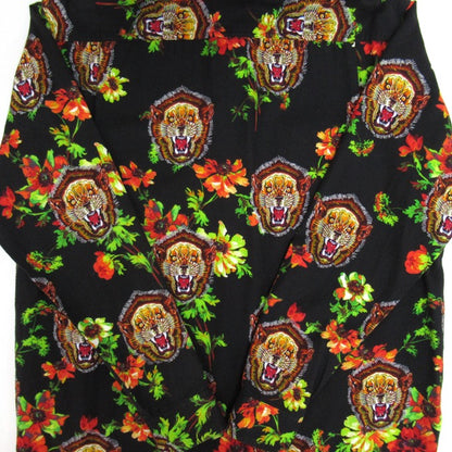 FACETASM Lion Flower All-Over Flannel Shirt Black Size 4