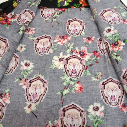 FACETASM Lion Flower All-Over Flannel Shirt Black Size 4
