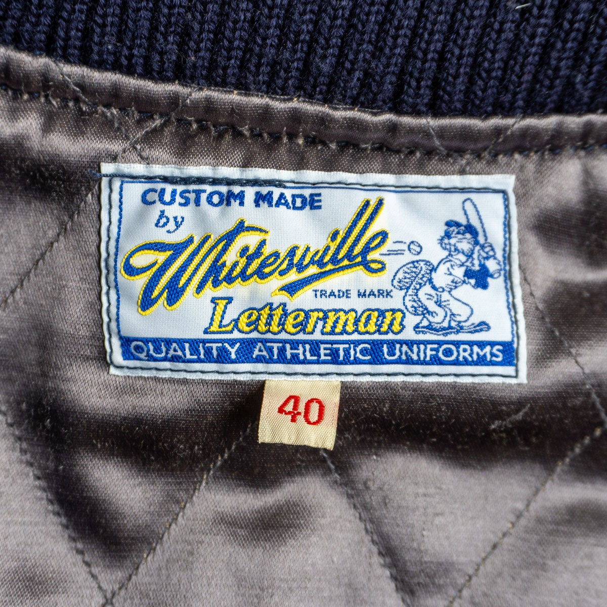 Whitesville Embellished Leather Varsity Jacket Size 40