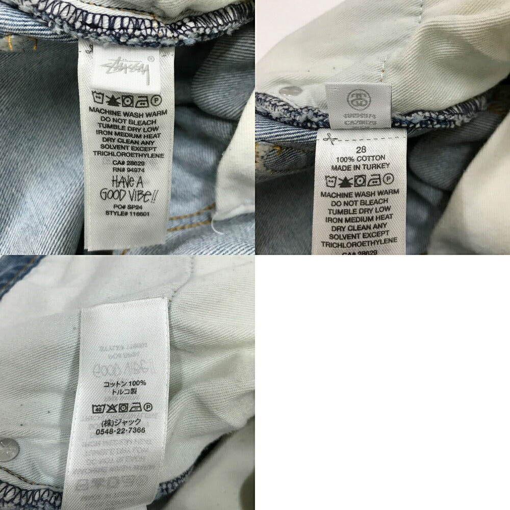 STUSSY Classic Button Fly Denim Jeans Blue Size 28