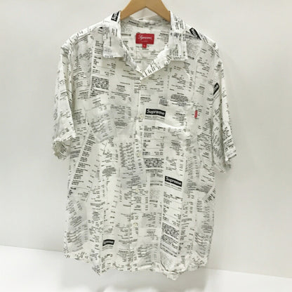 Supreme Receipts All-Over Print Rayon S/S Shirt White Size L