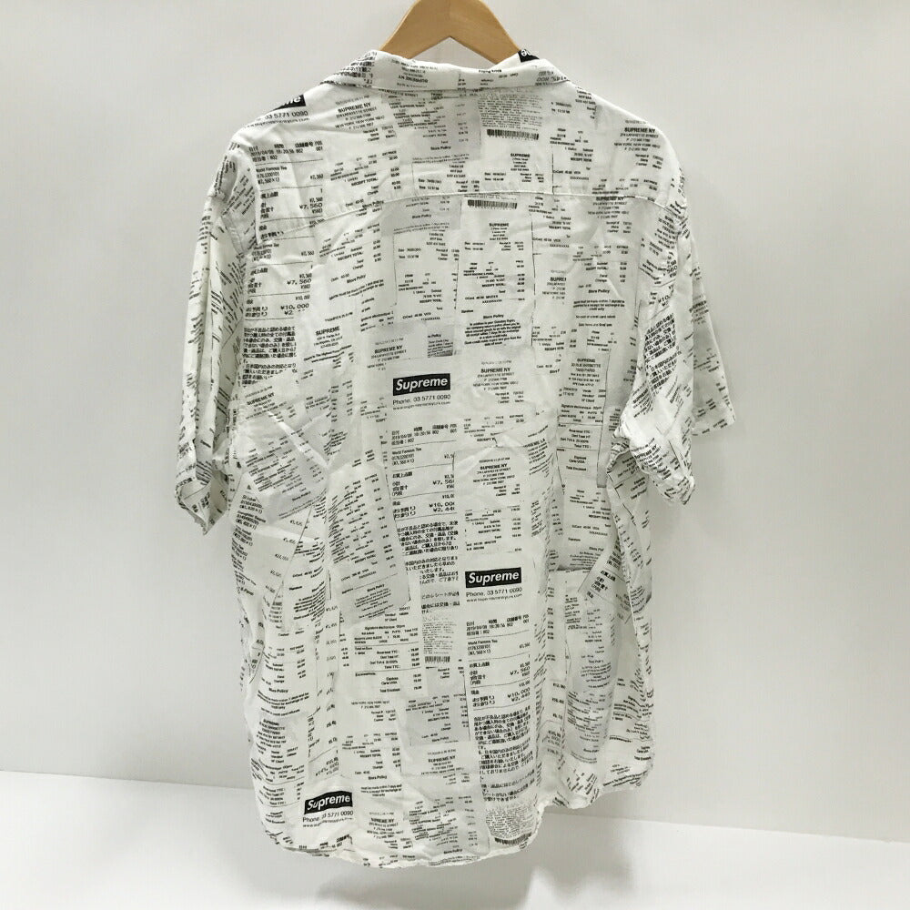 Supreme Receipts All-Over Print Rayon S/S Shirt White Size L