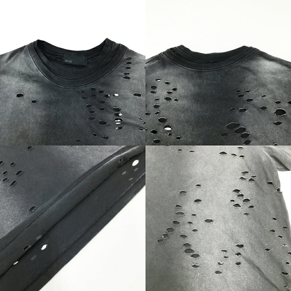 FILTH Destroyed Distressed T-Shirt Black Size 1