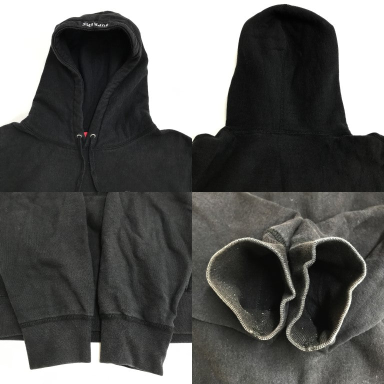 Supreme S Logo Quilted Hoodie Black Size M