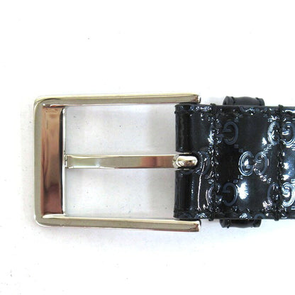 GUCCI Micro GG Patent Leather Belt Black/Navy Size 90