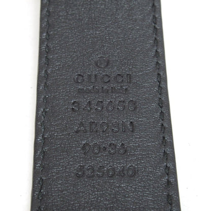 GUCCI Micro GG Patent Leather Belt Black/Navy Size 90