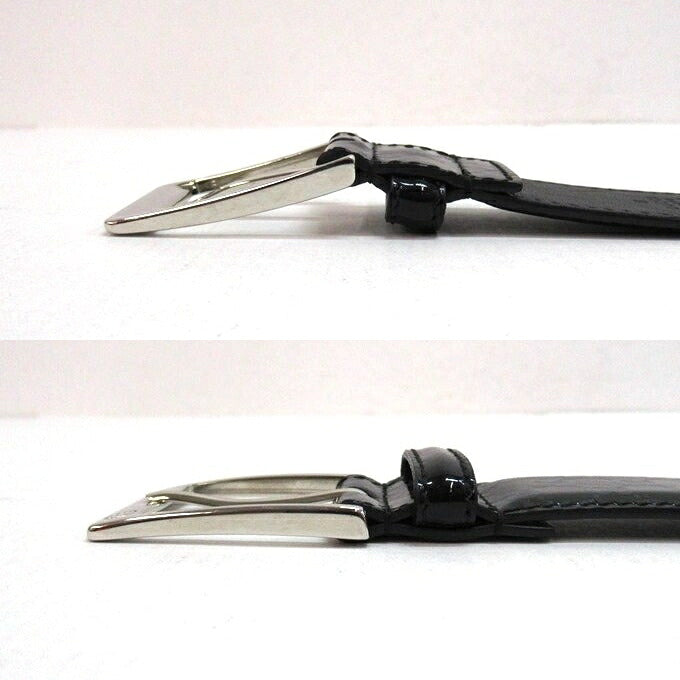 GUCCI Micro GG Patent Leather Belt Black/Navy Size 90