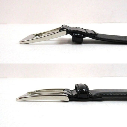GUCCI Micro GG Patent Leather Belt Black/Navy Size 90