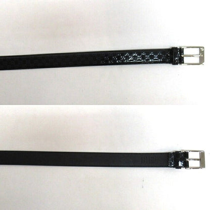 GUCCI Micro GG Patent Leather Belt Black/Navy Size 90