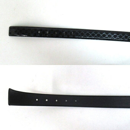 GUCCI Micro GG Patent Leather Belt Black/Navy Size 90