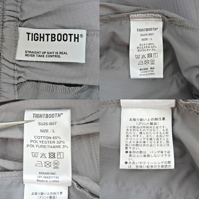 TIGHTBOOTH Label Logo Board Shorts Gray Size L