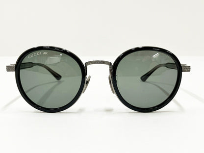 GUCCI GG0067S Sunglasses Black Silver Green Size 48