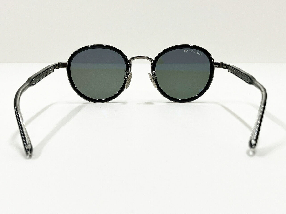 GUCCI GG0067S Sunglasses Black Silver Green Size 48