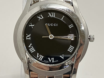 GUCCI 5500M Quartz Black Dial Silver Watch