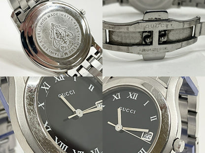 GUCCI 5500M Quartz Black Dial Silver Watch