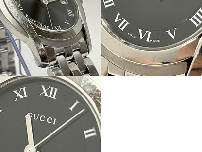 GUCCI 5500M Quartz Black Dial Silver Watch