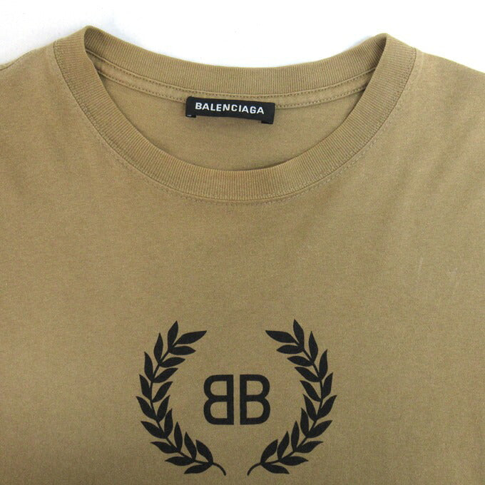 BALENCIAGA BB Logo Brown T-Shirt Size XS