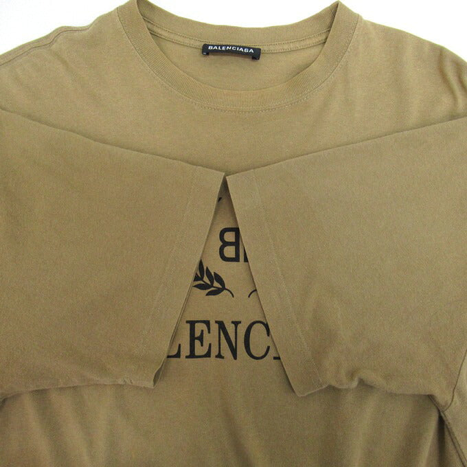 BALENCIAGA BB Logo Brown T-Shirt Size XS