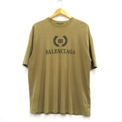 BALENCIAGA BB Logo Brown T-Shirt Size XS