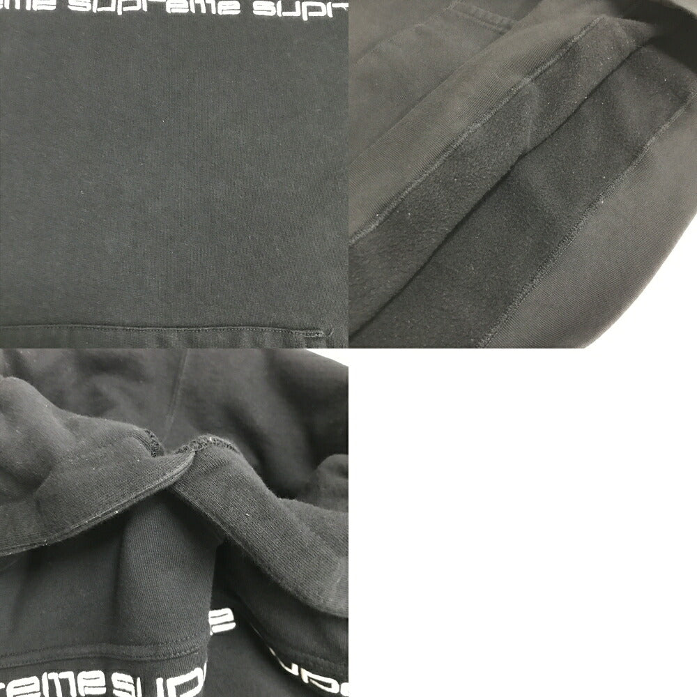 Supreme Text Stripe Hoodie Black Size XL