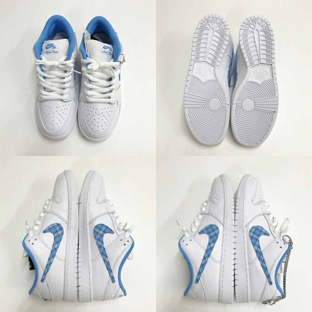 NIKE x NICOLE HAUSE SB DUNK LOW PRO White Blue Sneakers Size 10.5