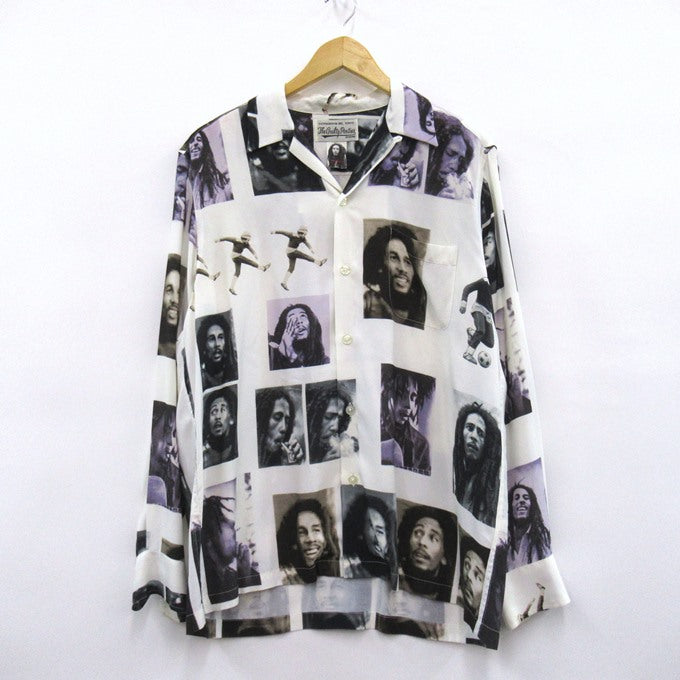 WACKO MARIA Bob Marley Long Sleeve Shirt White Size M
