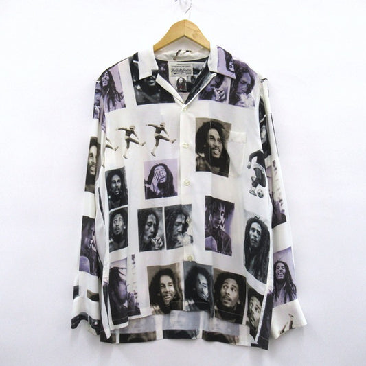 WACKO MARIA Bob Marley Long Sleeve Shirt White Size M