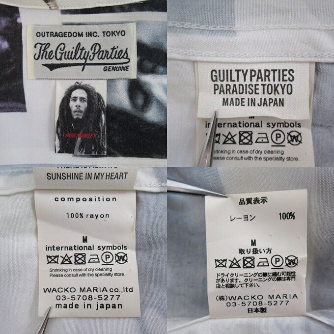 WACKO MARIA Bob Marley Long Sleeve Shirt White Size M