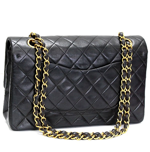CHANEL Matelasse 25 Double Flap Bag Black Size ONE SIZE