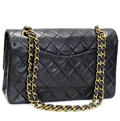CHANEL Matelasse 25 Double Flap Bag Black Size ONE SIZE