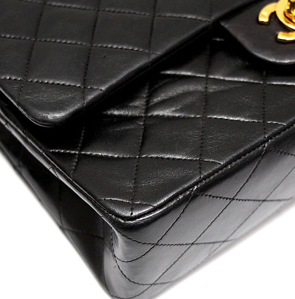 CHANEL Matelasse 25 Double Flap Bag Black Size ONE SIZE