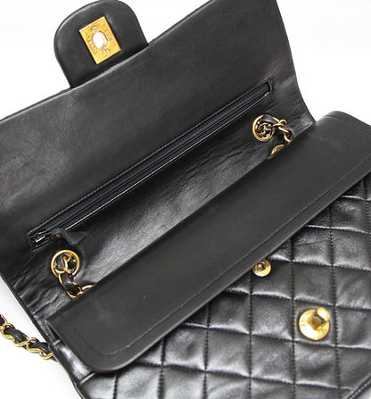 CHANEL Matelasse 25 Double Flap Bag Black Size ONE SIZE