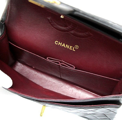 CHANEL Matelasse 25 Double Flap Bag Black Size ONE SIZE
