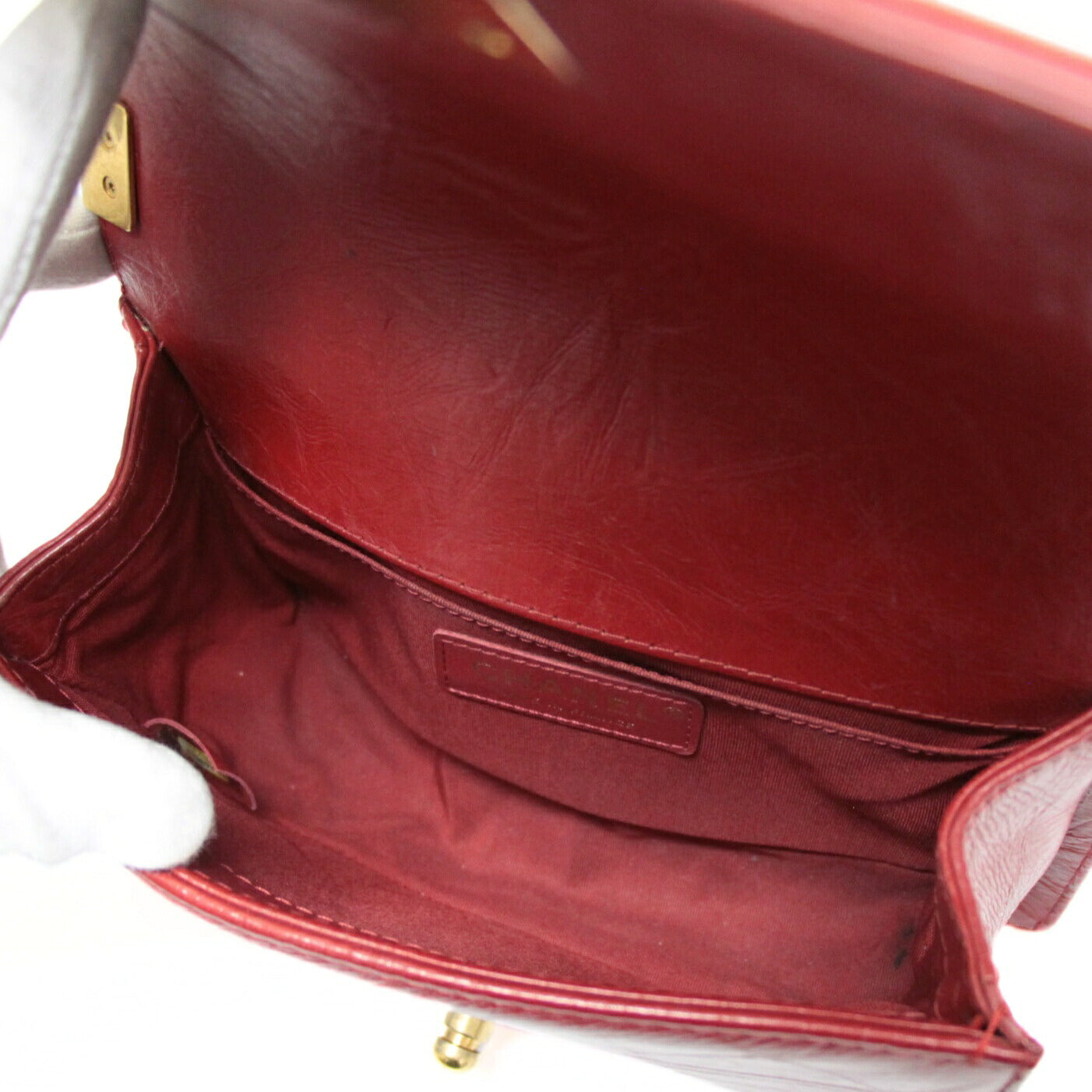 CHANEL Boy Chanel 20 Matelasse Aged Bag Red Size ONE SIZE