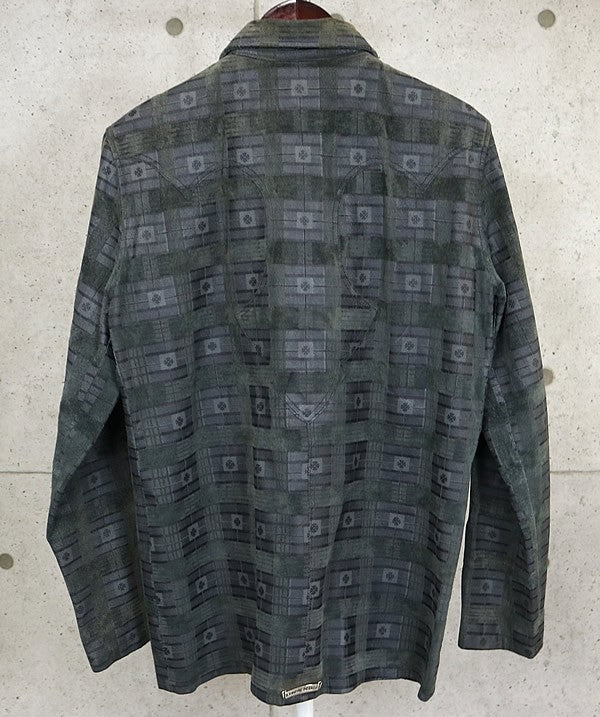 CHROME HEARTS Flare Knee Dagger Zip Shirt Green Size M