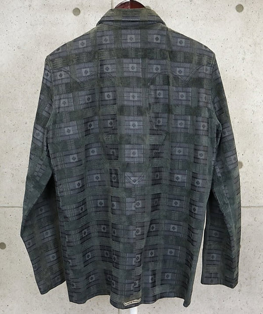 CHROME HEARTS Flare Knee Dagger Zip Shirt Green Size M