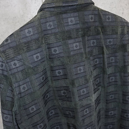CHROME HEARTS Flare Knee Dagger Zip Shirt Green Size M