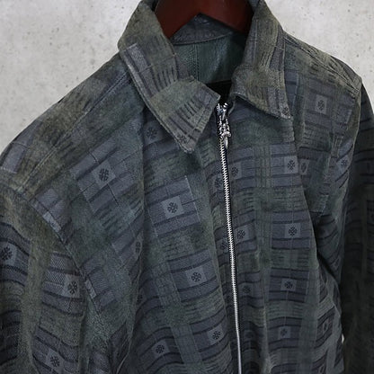 CHROME HEARTS Flare Knee Dagger Zip Shirt Green Size M
