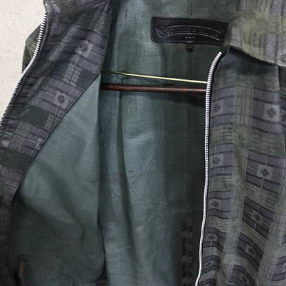 CHROME HEARTS Flare Knee Dagger Zip Shirt Green Size M