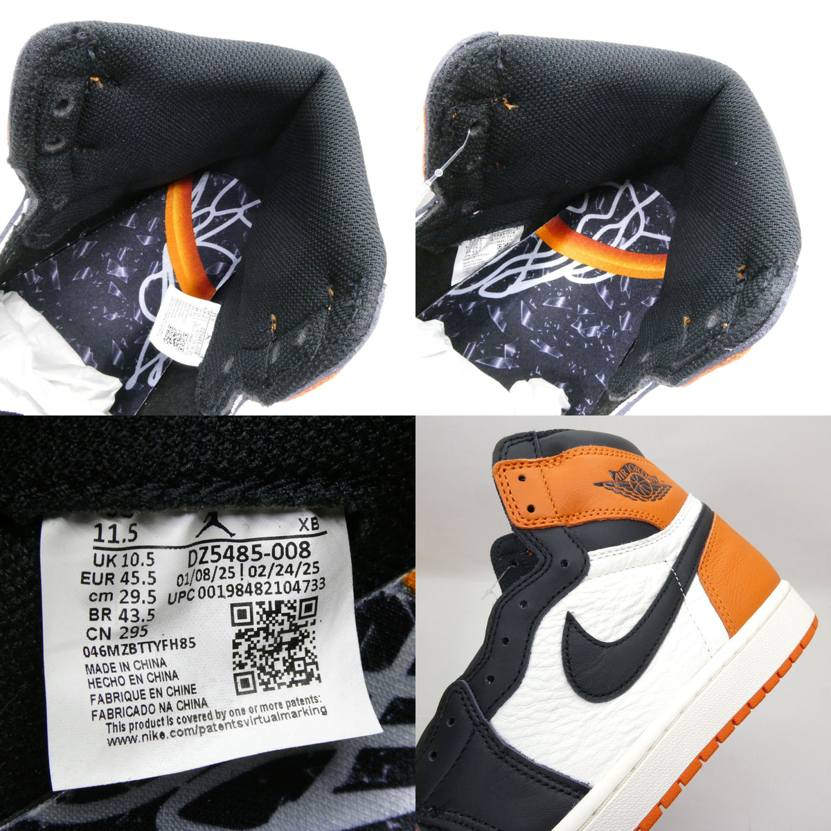 NIKE AIR JORDAN 1 Retro High OG Backboard Sneakers Size 11.5