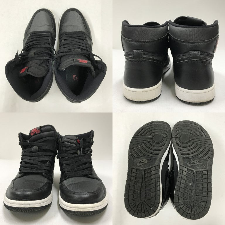NIKE Air Jordan 1 HI OG Black Red Sneakers Size 27.5