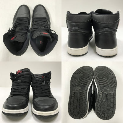 NIKE Air Jordan 1 HI OG Black Red Sneakers Size 27.5