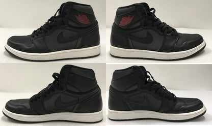 NIKE Air Jordan 1 HI OG Black Red Sneakers Size 27.5